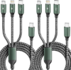 Travel Multi Charging Cable with Type C/iP/Micro USB Cable 2 Pack