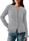 PRETTYGARDEN Womens Ruffle Button Down Cardigan Sweaters