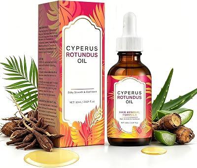 Cyperus Rotundus Oil, 2.0 Fl Oz After-Shave & Post-Wax Moisturizing Soothing Oil,Helps Slow Unwanted Hair Regrowth,Natural Cyperus Rotundus Oil for Body & Facial Hair, Women & Men, All Skin Types