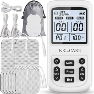 3-in-1 TENS Unit Muscle Stimulator, EMS Massage Machine with 40 Intensities for Gradual Shoulder, Sciatica, Back Pain Relief, Muscle Recovery, 28 Modes Portable Dual Channel with 8