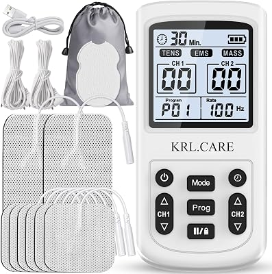 3-in-1 TENS Unit Muscle Stimulator, EMS Massage Machine with 40 Intensities for Gradual Shoulder, Sciatica, Back Pain Relief, Muscle Recovery, 28 Modes Portable Dual Channel with 8