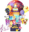 3D Pop Up Birthday Card, Kids Birthday Cards with Music Lights & Fireworks | Blow Out Candle, Happy Birthday Song, with Envelope, Message Card, Note and DIY Number for Kids, Girl, Boy