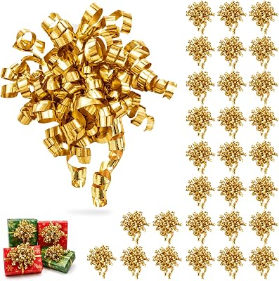 GENERIC 30 Count Gold Bows for Gift Wrapping