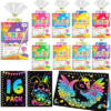 FEREDO KIDS 16 Pack Rainbow Scratch Notebook Art Party Favors for Kids
