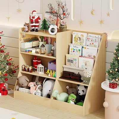 IKALIFE Kids Wooden Bookshelf
