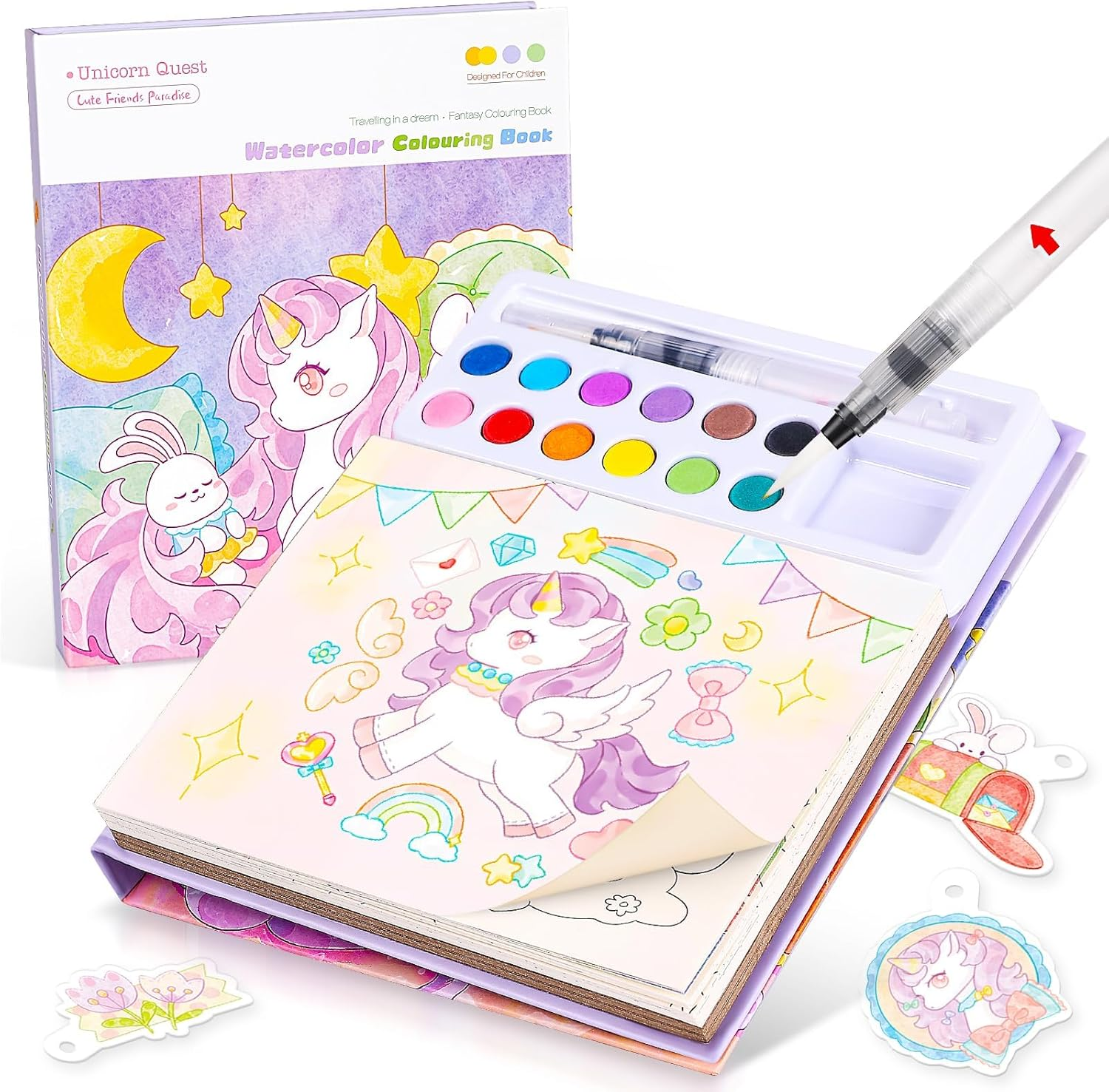 Accevo Water Painting Book for Toddlers Mess Free Unicorn Paint Set