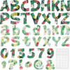 Gueevin 216 Pcs Bulletin Board Letters for Classroom 4″ Numbers Alphabet Poster Board Cutouts Letters Punctuation with Adhesive Dots for Bulletin Display School Decoration(Hawaii)