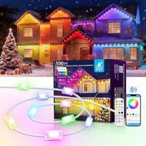 AHAWILL 100FT Christmas Permanent Outdoor Lights,
