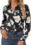 GRACE KARIN Long Sleeve Silk Button Down Shirts