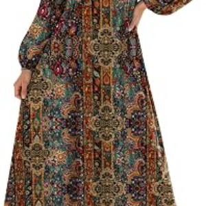 Zeagoo Fall Dresses for Women Long Sleeve Midi Dress