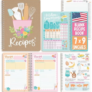 Hadley Designs Blank Recipe Book to Write in Your Own Recipes – Spiral Recipe Notebook, Cookbook Blank Journal, Make Your Own Cookbook, Recipes Notebooks to Write in, Graduation Gifts 2026