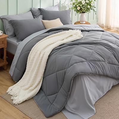 Bedsure 7-Piece Reversible Two-Tone Bed in a Bag