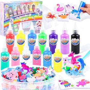Louseadon Magic Water Elf Toy Kit for Kids, 13 Colors Magic Gel & 8 Molds, Make Your Own Water Pets, DIY Squishy Maker Set, Sensory Craft Toy, Party Favors & Gifts for Boys & Girls, Ages 3+