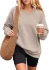 ANRABESS Womens V Neck Long Sleeve Sweatshirts