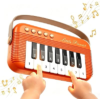 Mini Piano Keyboard for Toddlers Piano Toy Portable Pocket Piano with Light Up Musical Keyboard Electronic Instrument Learning Keyboards Toys Gifts for 3 4 5 6 Years Old Boys Girls (Orange)
