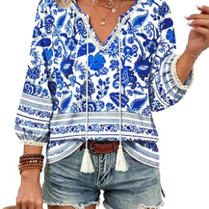 BOHOWE Women’s Boho V Neck Tops