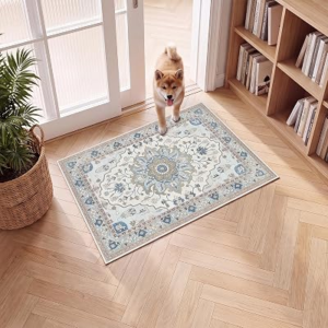 YBYX 2×3 Washable Rug for Entryway, Vintage Floral Carpet