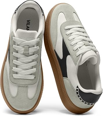 VILANVA Womens Fashion Sneakers with Genuine Suede