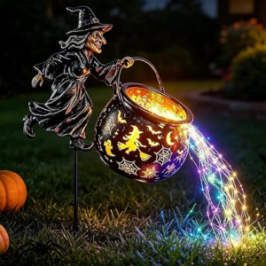 NELIANGIA Halloween Witch Cauldron Garden Light