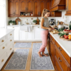 UKISS Boho Washable Kitchen Rugs Sets of 3, Non Slip Faux Wool Kitchen Mats for Floor, Thick Comfort Kitchen Floor Mat Carpet Runner Rugs for Hallway Laundry Indoor Entryway Holiday Decor