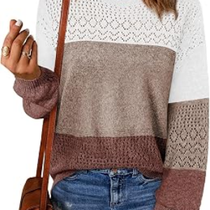 Womens Sweaters Boho Long Sleeve Crochet Tops Fall Fashion