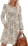 OFEEFAN Long Sleeve Dress