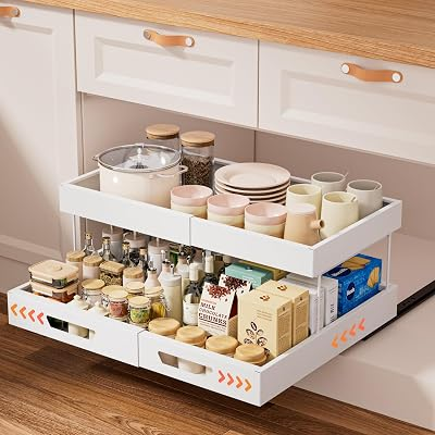 NACIAL 2 Tier Pull Out Cabinet Organizer