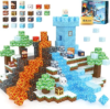Magnetic Blocks – Build Mine Magnet World Ice Lava Set, Vibrant Colorful Building Blocks with Ultra Magnet Strength for Kids Ages 3-8, STEM Toys Creative Gifts for 3+ Year Old Boys Girls (100PCS/0.8″)