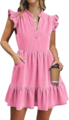 POTILI Women Ruffle Denim Dress