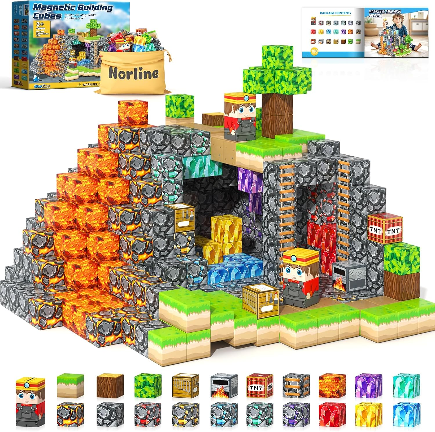 100PCS Magnetic Blocks Building Toys STEM Learning Magnet blocks(0.8")