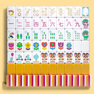 sudamao American Mahjong Tile Set, 160-Pc 4-Layer Orange Mahjong Travel Set