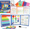Magnetic Fraction Educational Puzzle, Magnetic Fraction Demonstration Book with Fraction Tiles & Circles, Math Manipulatives for Elementary School, Math Learning Skills for Kids