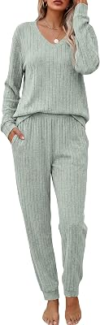 Ekouaer Womens Knit Pajamas Set
