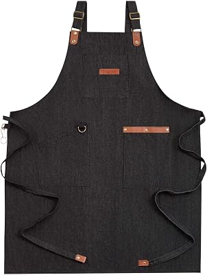 TIEVO Black Denim Apron