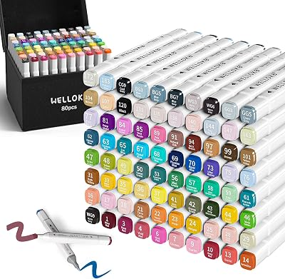 WELLOKB Alcohol Markers 80 Colors