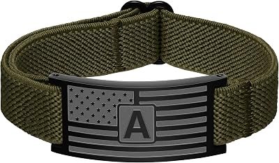 C-LEEN American Flag Initial Bracelet for Men