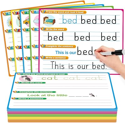 CVC Word Games Sentence Building for Kids, Handwriting Practice | Sight Words Writing Tracing Phonics Flash Cards,Preschool Kindergarten Learning Activities Homeschool Special Education