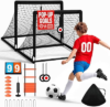 Kids Soccer Goals for Backyard Beach Set of 2,Portable Pop Up Soccer Nets