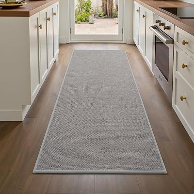 RESARE Kitchen Rugs, Non Slip Kitchen Mats for Floor, Absorbent Quick Dry Washable Kitchen Mats in Front of Sink, Hallway, Laundry, Kitchen Runner Rug(Grey, 17"x 59")