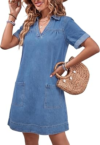 NITZANA Womens Denim Dress