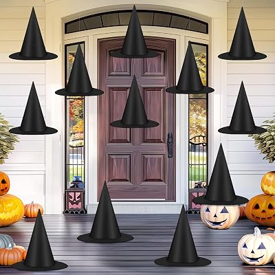 HELIMOTO 12Pcs Halloween Witch Hats