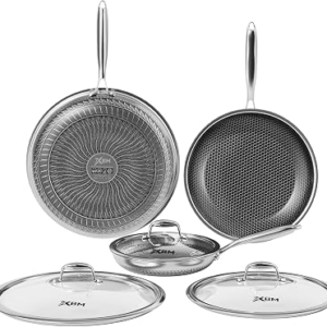 Nonstick Frying Pan Set with 3 Lids, 8+10+12 Inch