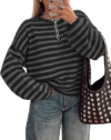 BTFBM Lightweight Oversized Striped Sweater