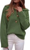 PRETTYGARDEN Womens Fall Long Sleeve Polo Sweaters