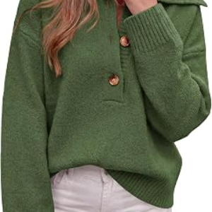 PRETTYGARDEN Womens Fall Long Sleeve Polo Sweaters