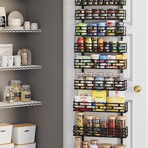 NQW 9-Tier Over Door Pantry Rack, Heavy Duty Metal Organizer for Kitchen