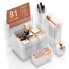 81 PCS Clear Plastic Drawer Organizer Set 4 Sizes Desk Divider Storage Bin