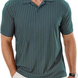 ZKMAN Mens Striped Polo Shirts