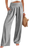 ANRABESS Womens Striped Gingham Palazzo Pants