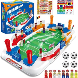 Tabletop Mini Soccer Game for Kids 3-12, Ideal Christmas & Birthday Gift | Dual Controls Interactive 2-Player Family Competitive Game, Mini Foosball Desktop Soccer Board Shootout Toys